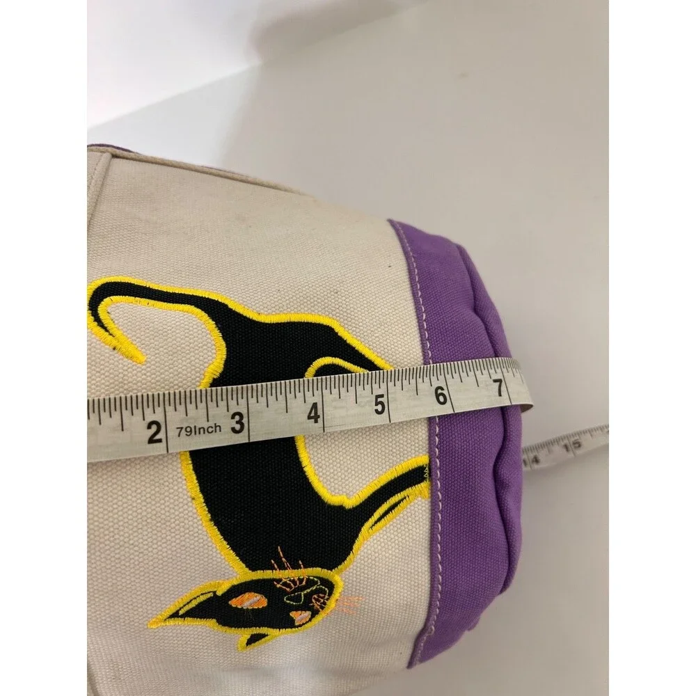 Land's End Halloween‎ Canvas Bucket Tote Bags Black Cat